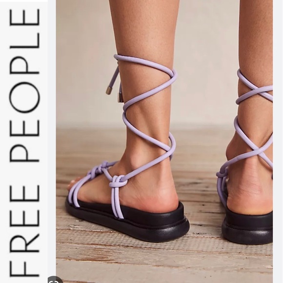 FINAL Last Chance NWOT Free People Below Deck Wrap Sandals in Orchid 37 - Picture 2 of 12